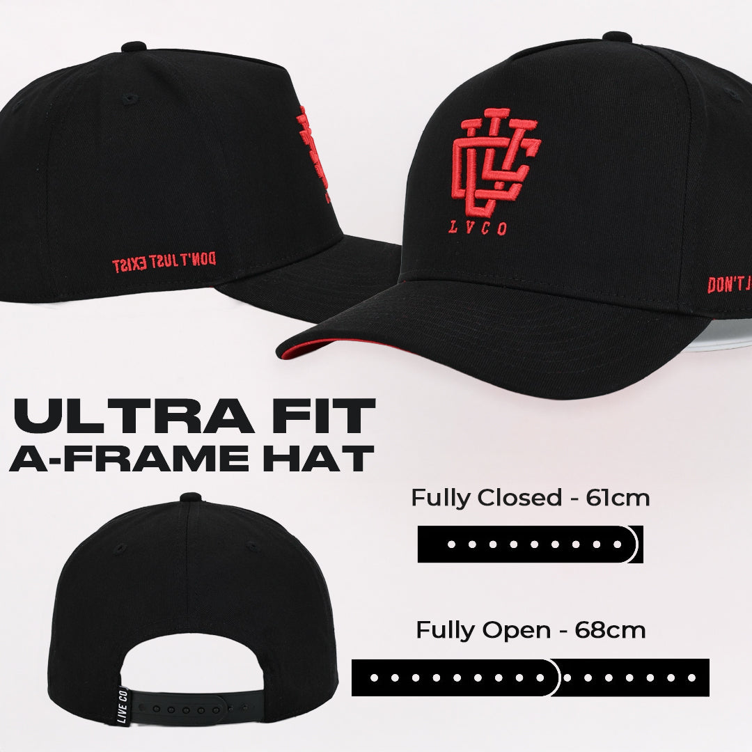ULTRA FIT Black Flame A-Frame Snapback