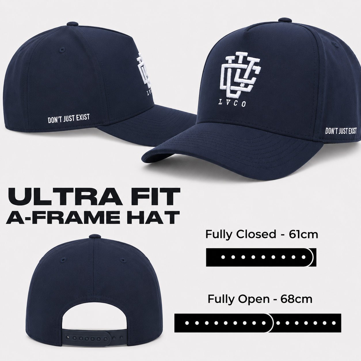 ULTRA FIT NavyWater-Resistant A-Frame Snapback