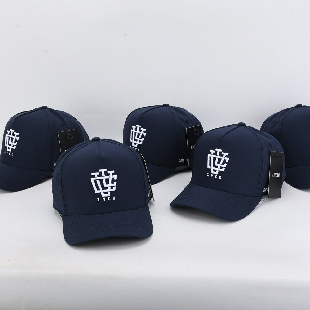 ULTRA FIT NavyWater-Resistant A-Frame Snapback
