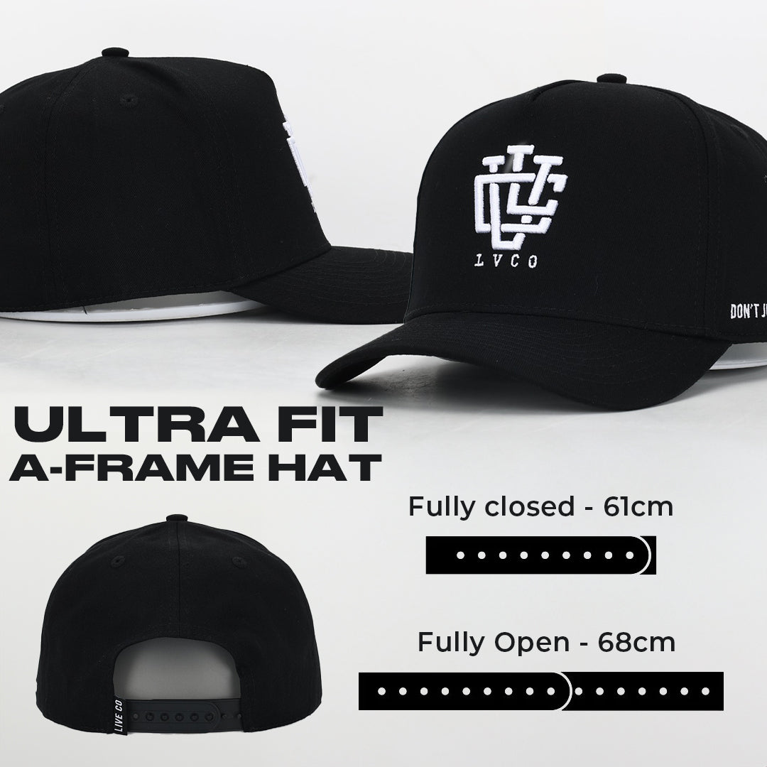 ULTRA FIT Jet Black A-Frame Snapback