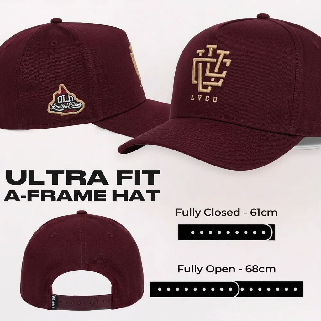 ULTRA FIT Limited Edition Maroons A-Frame Snapback