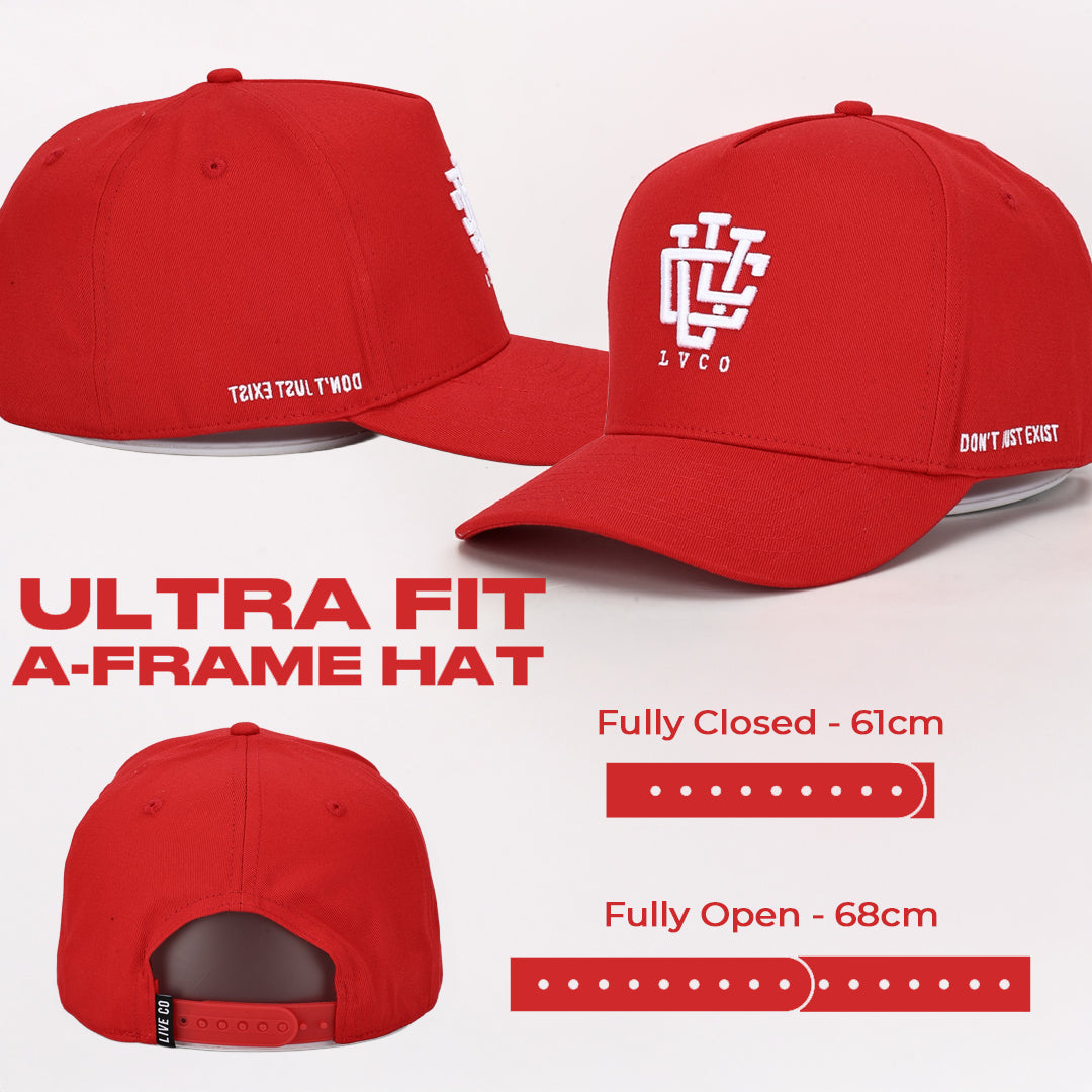 ULTRA FIT Blood Red A-Frame Snapback