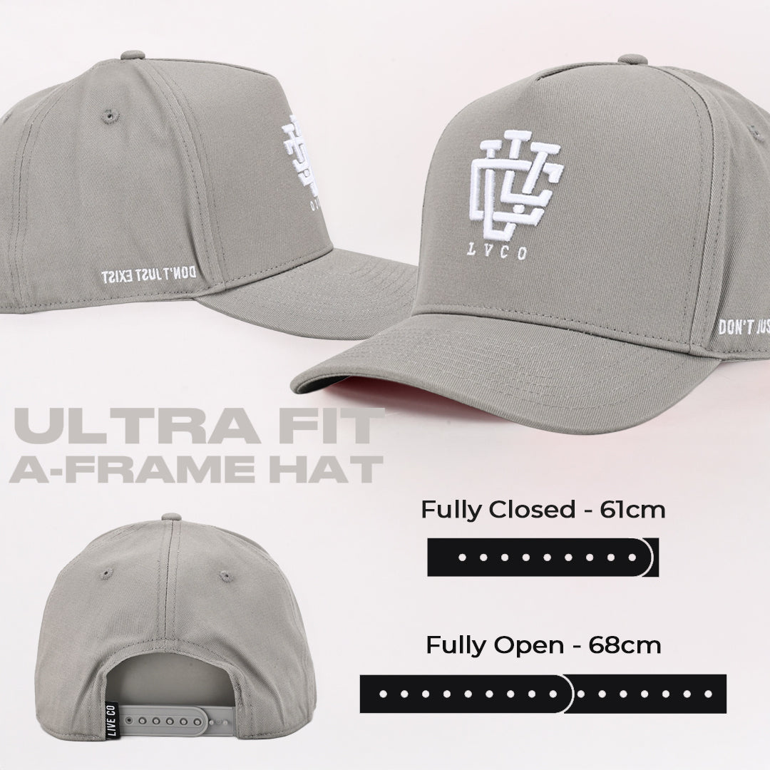 ULTRA FIT Grey A-Frame Snapback