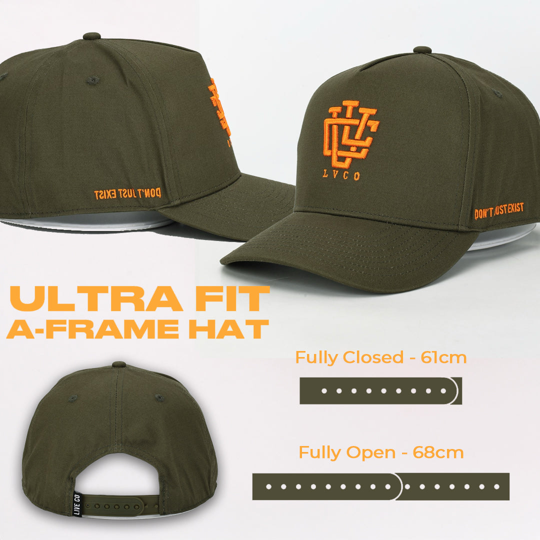 ULTRA FIT Khaki Blaze A-Frame Snapback