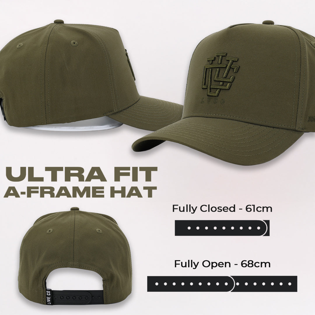 ULTRA FIT Khaki Water-Resistant A-Frame Snapback