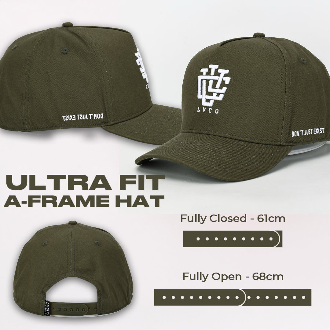 ULTRA FIT Khaki White A-Frame Snapback