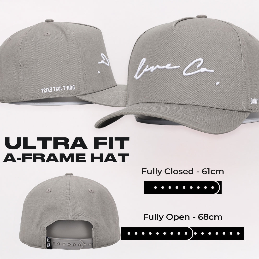 ULTRA FIT Grey Signature A-Frame Snapback