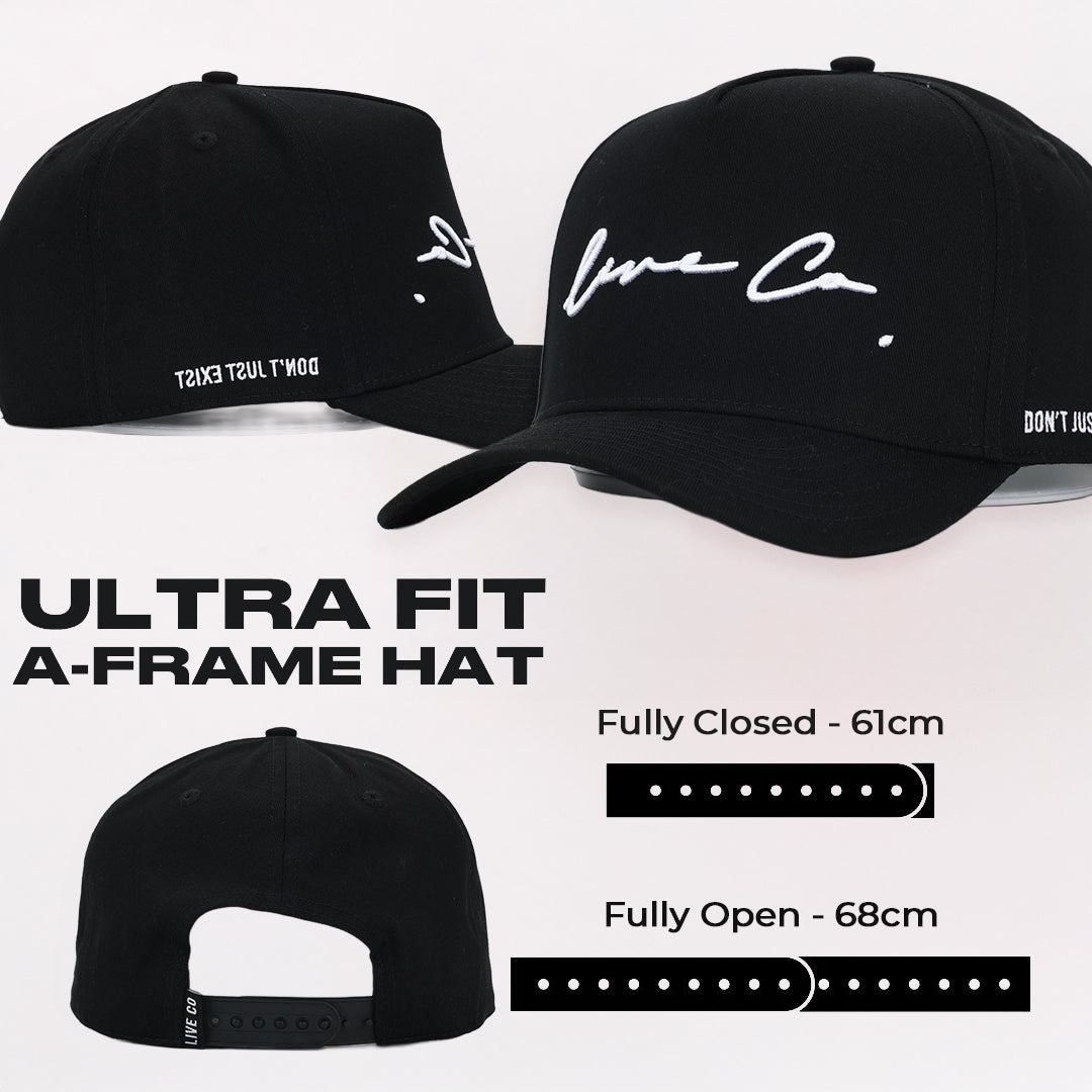 ULTRA FIT Black Signature A-Frame Snapback